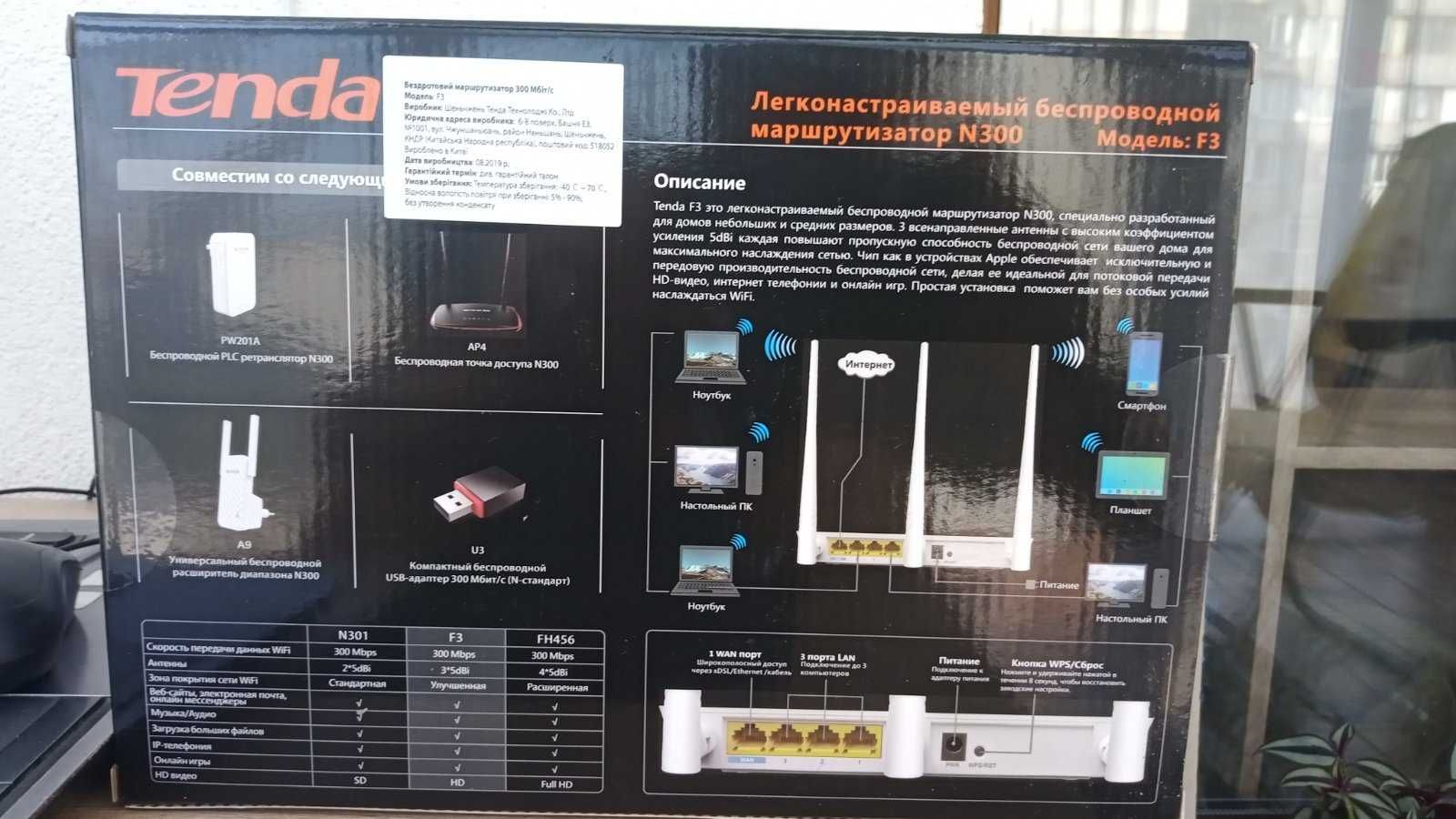 Wi-Fi Роутер Tenda F3