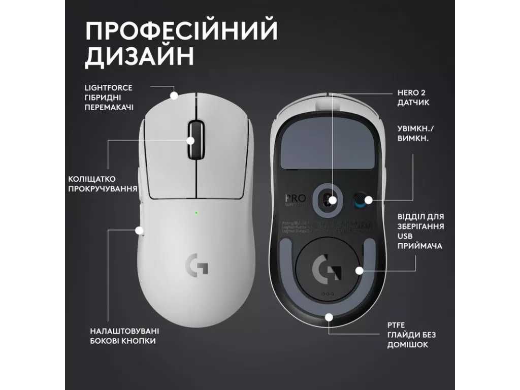 Мышь беспроводная Logitech G Pro X Superlight 2 White (910-006638)