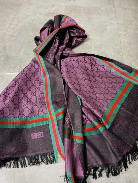 Szalik  męski kolor fiolet z czarnym