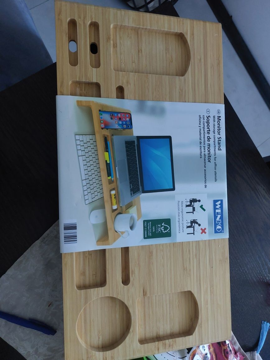 Podstawka bambusowy pod monitor