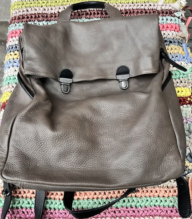 Рюкзак кожанный светло коричневый