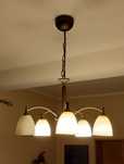 Lampa wisząca 5 kloszy złoto mat elegancka
