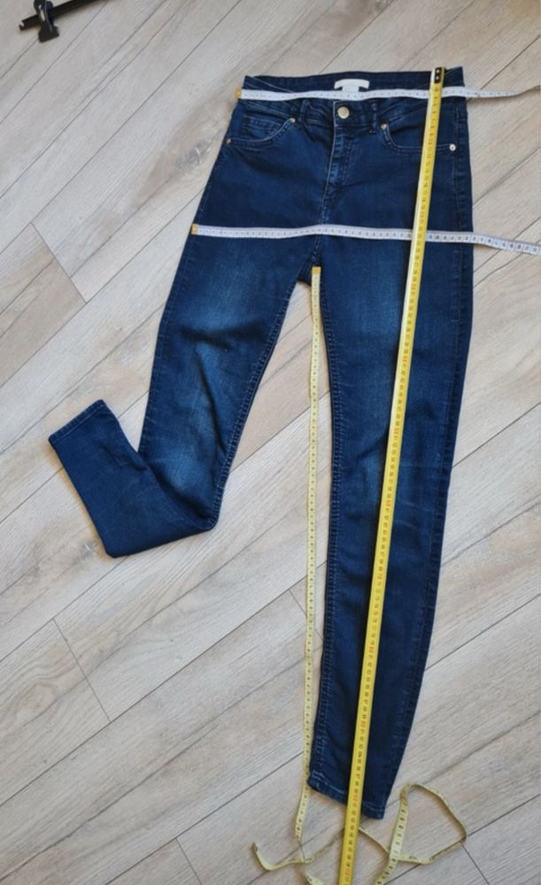 Damskie jeansy skinny H&M, niebieskie XS/34