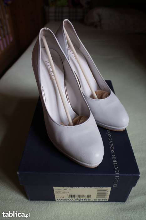 Buty ślubne RYŁKO skórzane białe o rozm. 38,5
