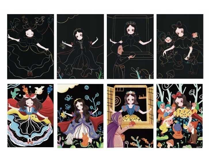 Wyprzedaż Nowa Magiczna Zdrapywanka Królewna Śnieżka A4