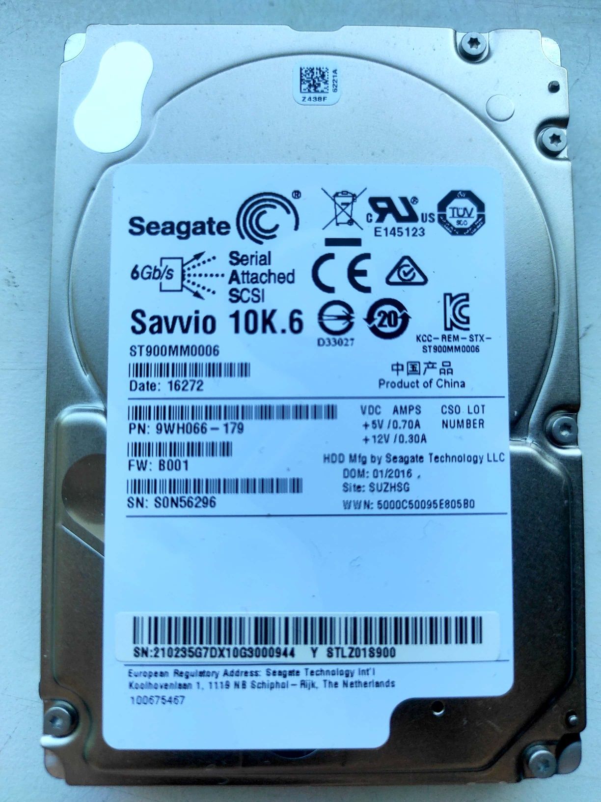 HDD SAS 2.5" 600, 900Gb, 6Gb/s, сервер