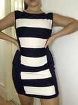 Vestido riscas azul e branco