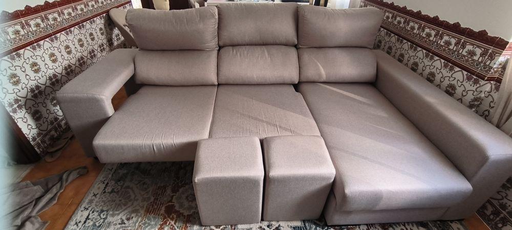 Sofá com chaise long+impermeabilização