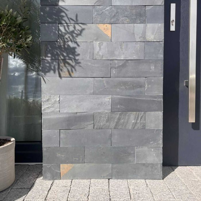 Płytki Łupek Czarny Black Slate naturalny 10x30x1 Panel Kamień i 60x30