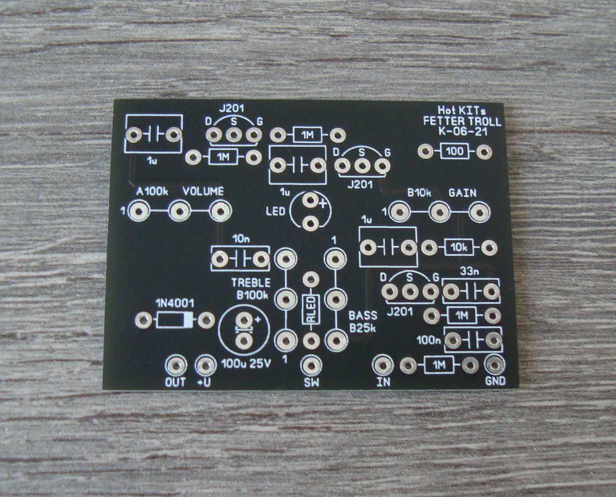 Płytka PCB DIY - efekt booster do gitary elektrycznej