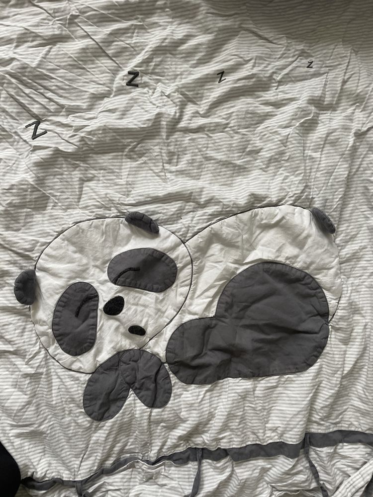 Pościel dziecięca z pandą powłoczka na kołdrę i poduszkę