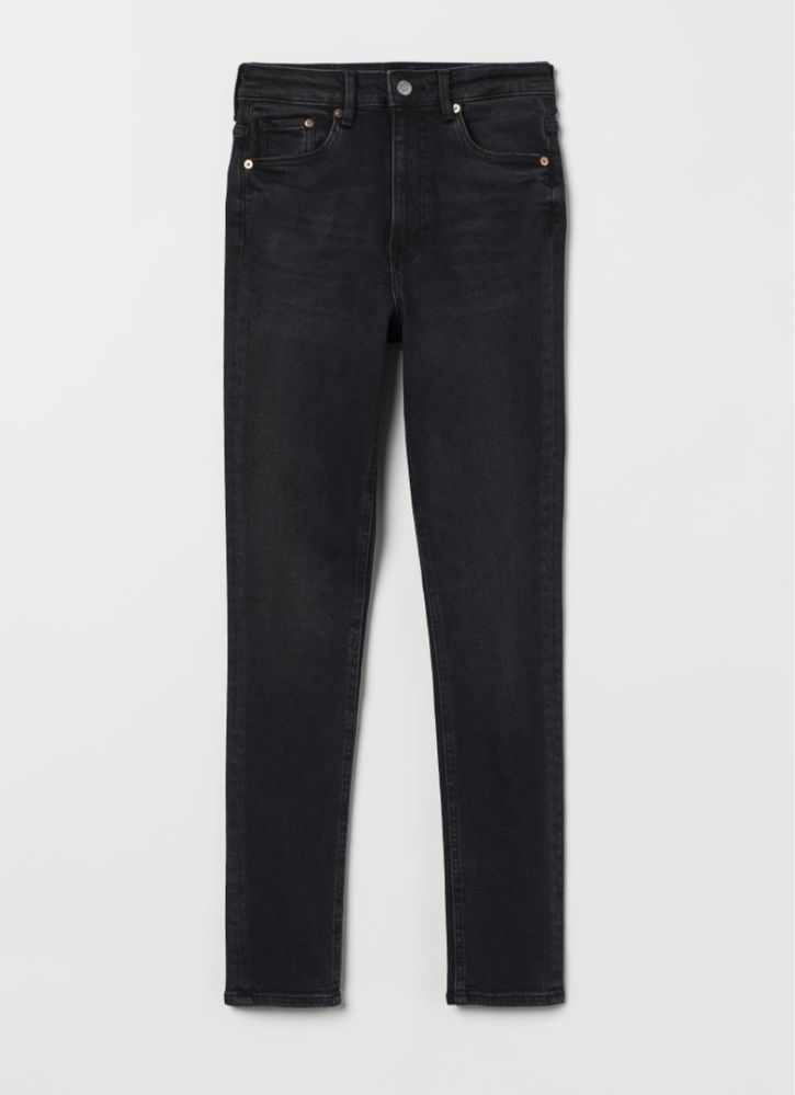 Czarne dżinsy vintage Straight High Jeans rozmiar M H&M