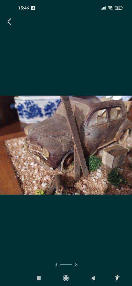 Diorama 1/18 Renault 4cv único 100€