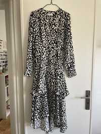 Vestido Calvin Klein, S, novo, preto e branco leopardo