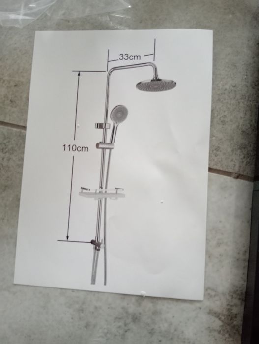 Natynkowy zestaw natryskowy z deszczownicą, prysznic