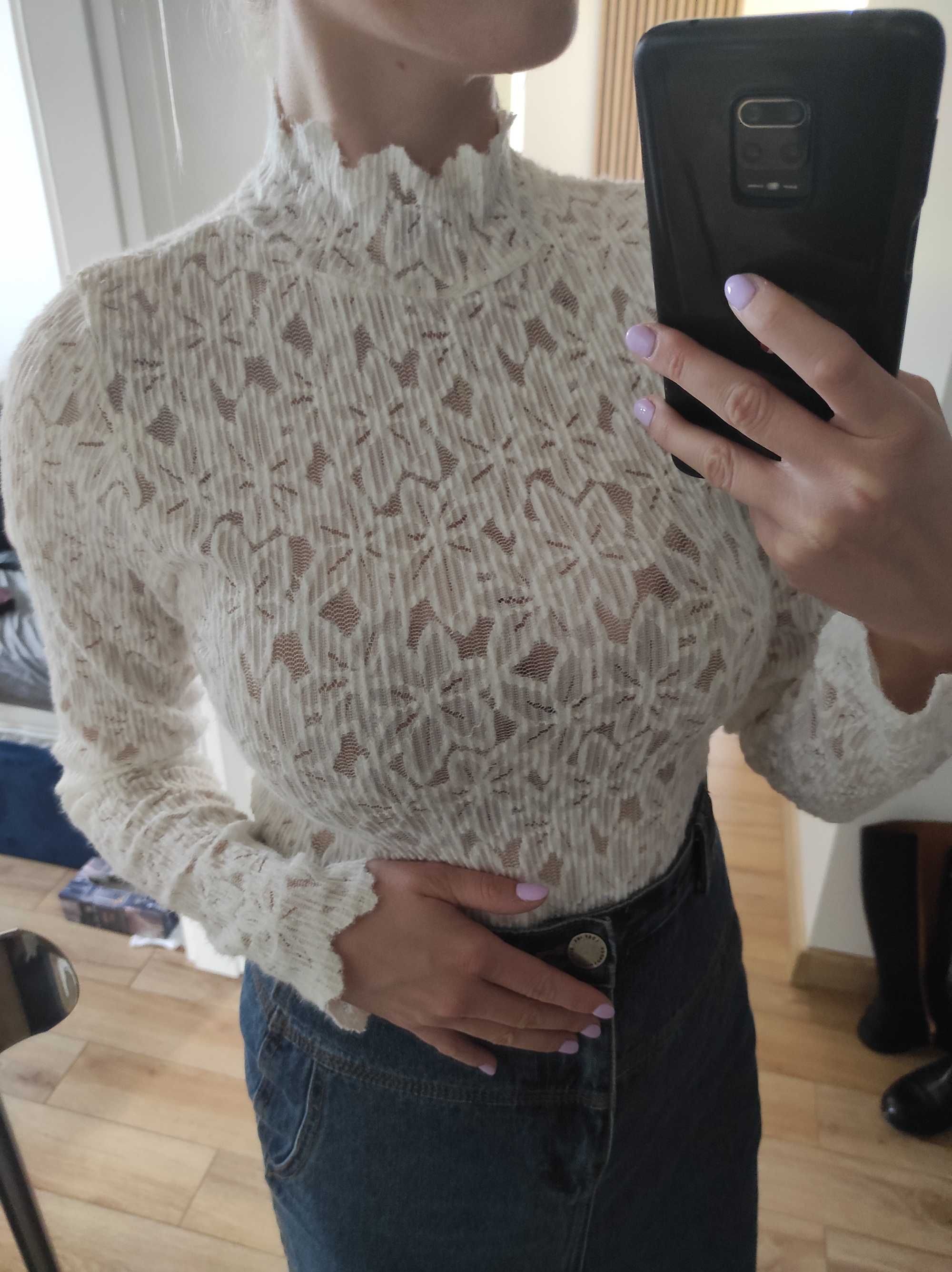 Sweterek biały koronkowy rozmiar S