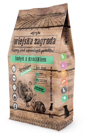 Karma hipoalergiczna dla psa - Wiejska Zagroda Indyk z królikiem 9kg