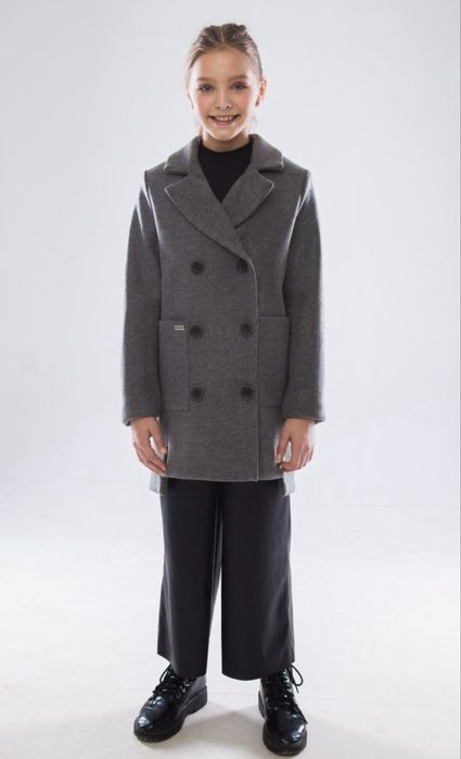 Пальто для дівчинки сірий 152 см