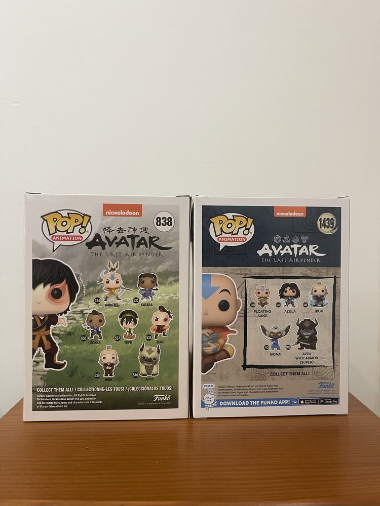 Funko POP Avatar The Last Airbender - Zuko 838 & Floating Aang 1439
