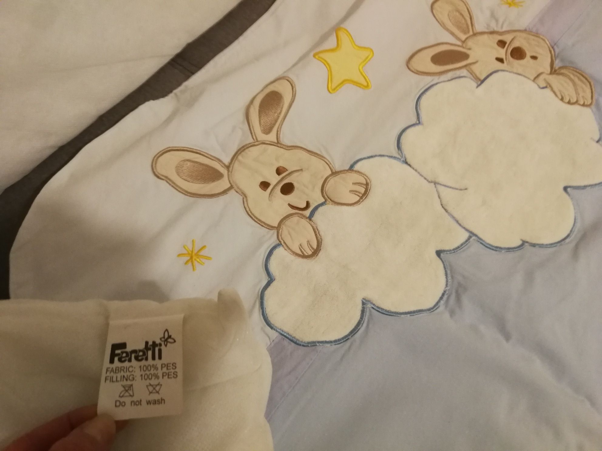 Ochraniacz do łóżeczka Feretti rabbit niebieski