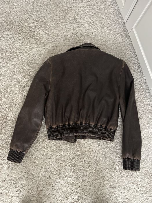 Kurtka bomberka brązowa postarzana H&M XS/34