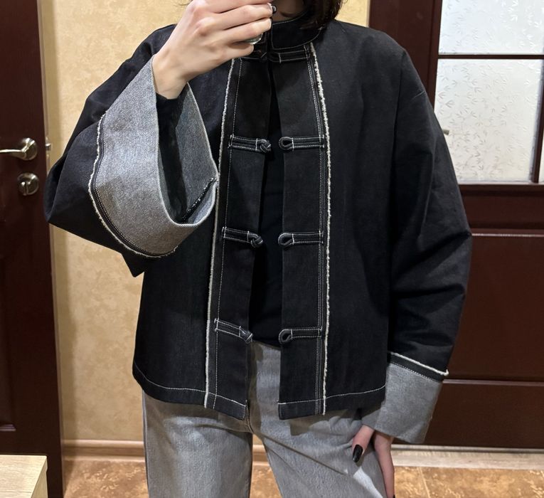 Жакет бомбер жіночий джинсовий amoslook в китайському японському стилі