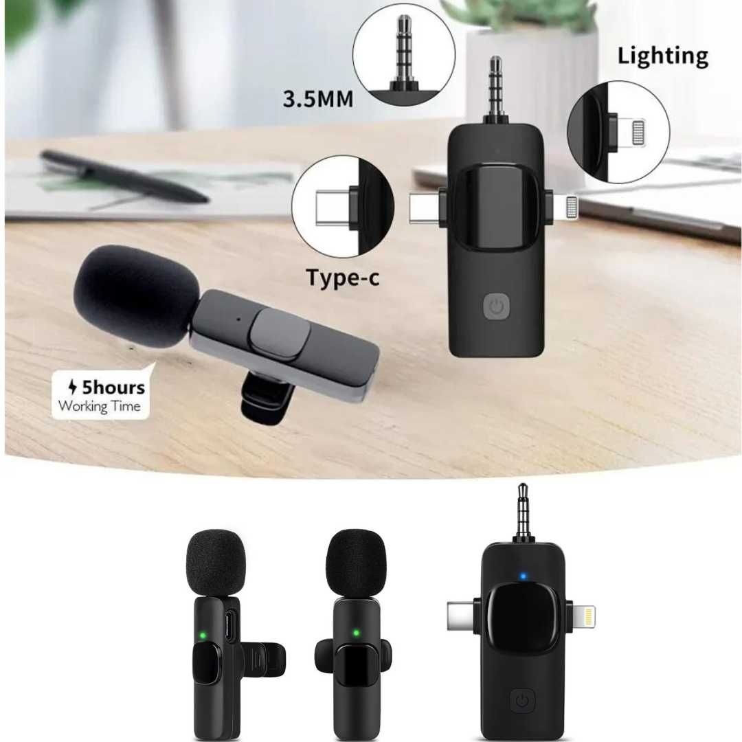 Microfone de Lapela Sem Fios Novo e Profissional