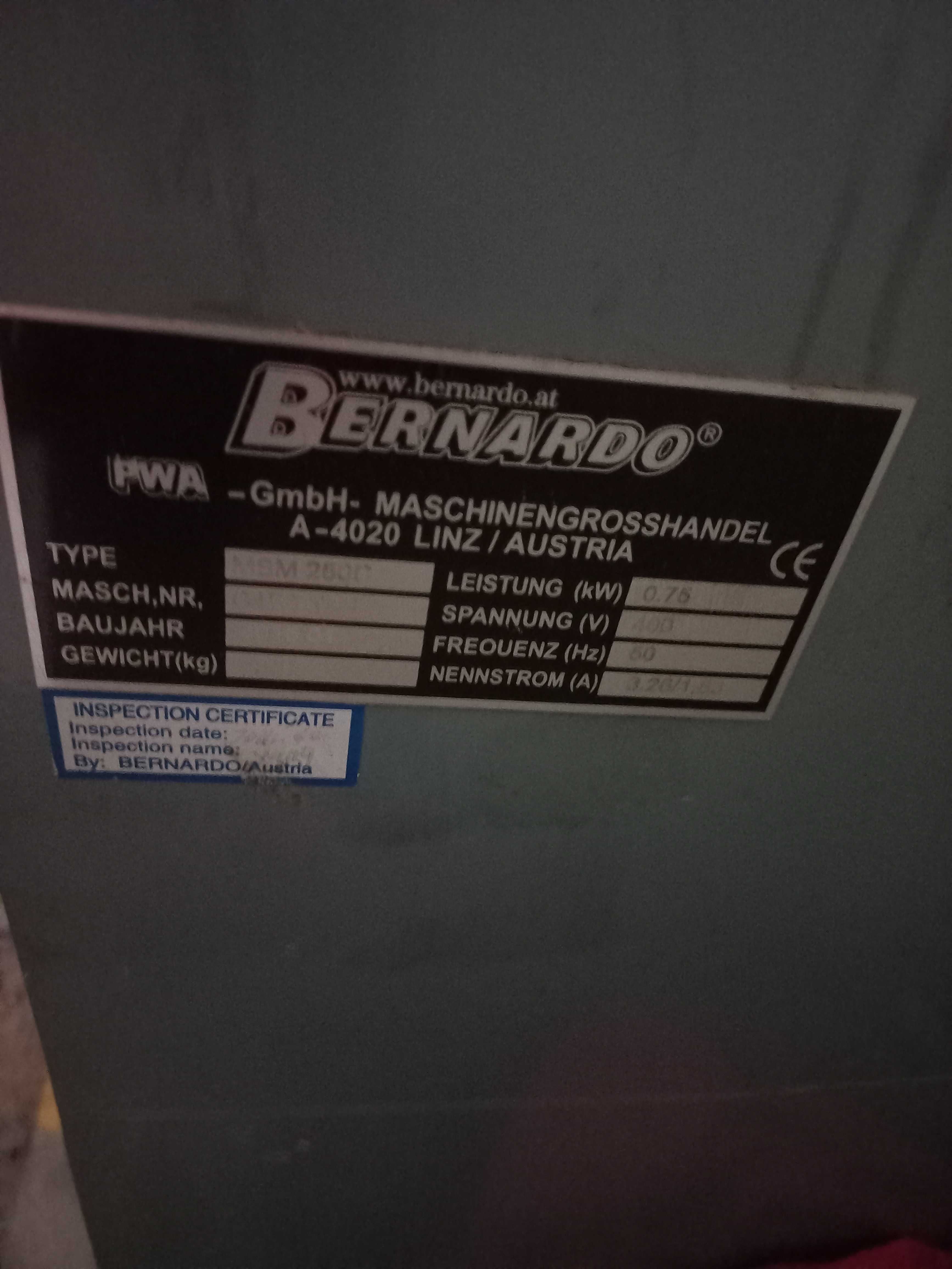 Żłobiarka rowkarka felcarka mechaniczna (elektryczna) BERNARDO MSM 250