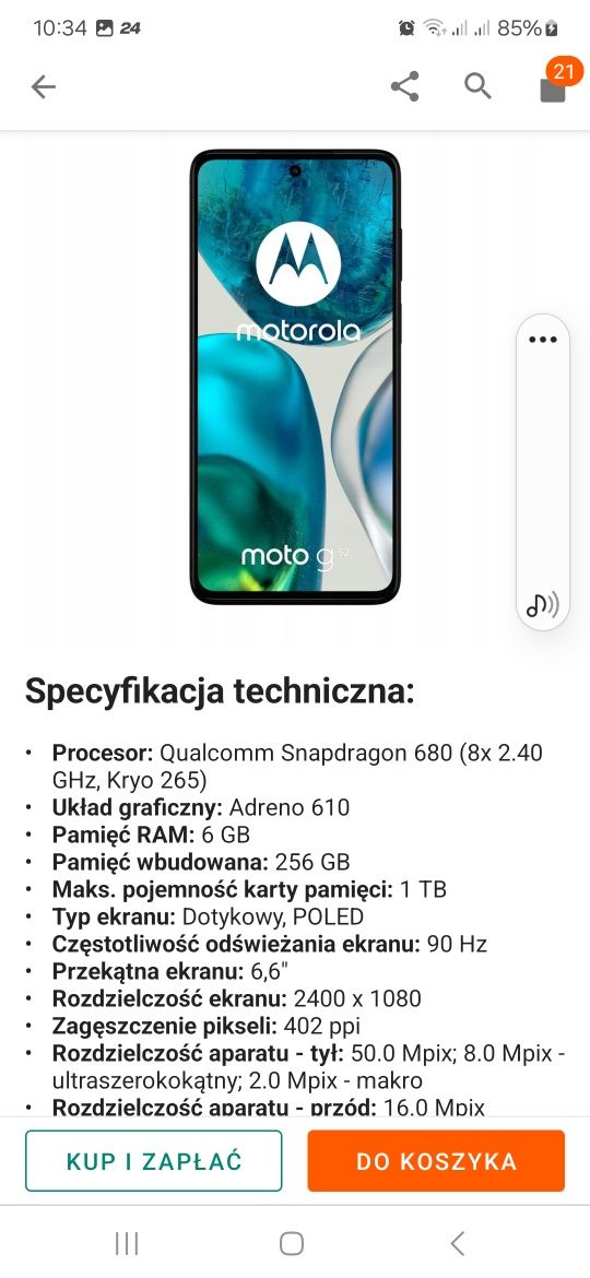Motorola G52 na gwarancji