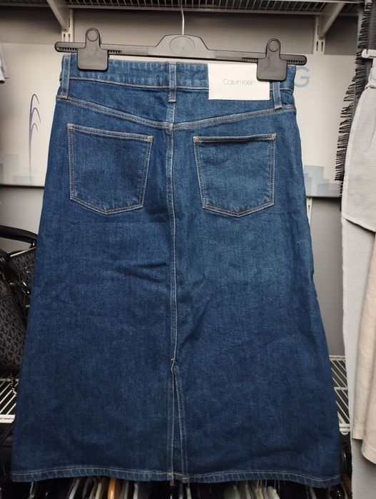 Spódnica midi jeansowa jeans Calvin klein guziki spódnica jeansowa
