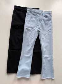 Czarne spodnie jeansowe H&M 7/8 + jasne gratis 134