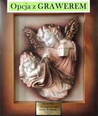 Anioł stróż - obraz z dedykacją, prezent na chrzest - as1-3
