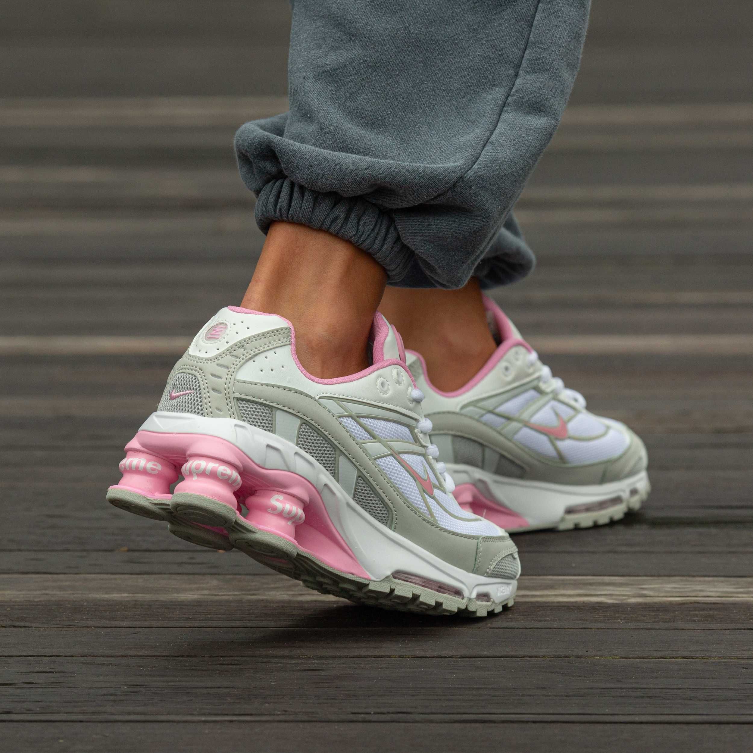Кросівки Nike Shox Ride 2 x Supreme White/Pink premium