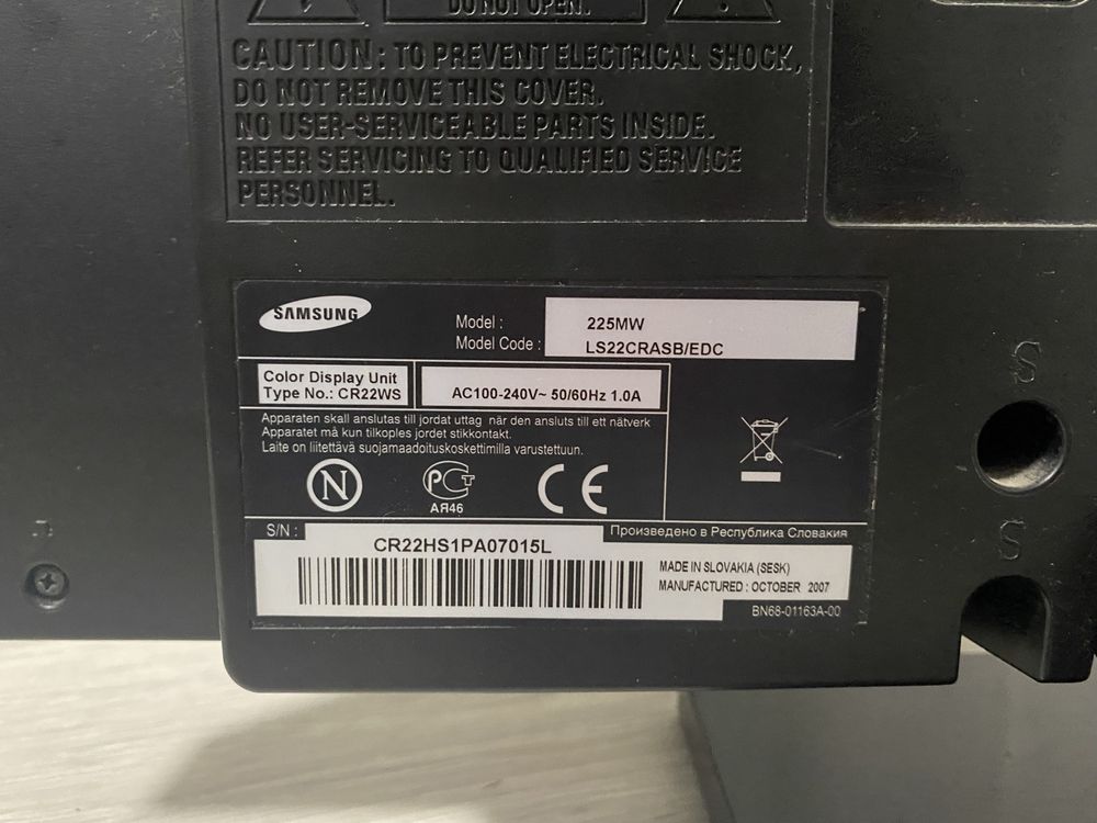 Монитор телевизор Samsung 225MW LS22CRASB/EDC "22 дюйма