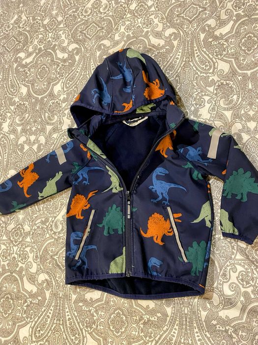 H&M 98 kurtka przeciwdeszczowa softshell dinozaury wodoodporna