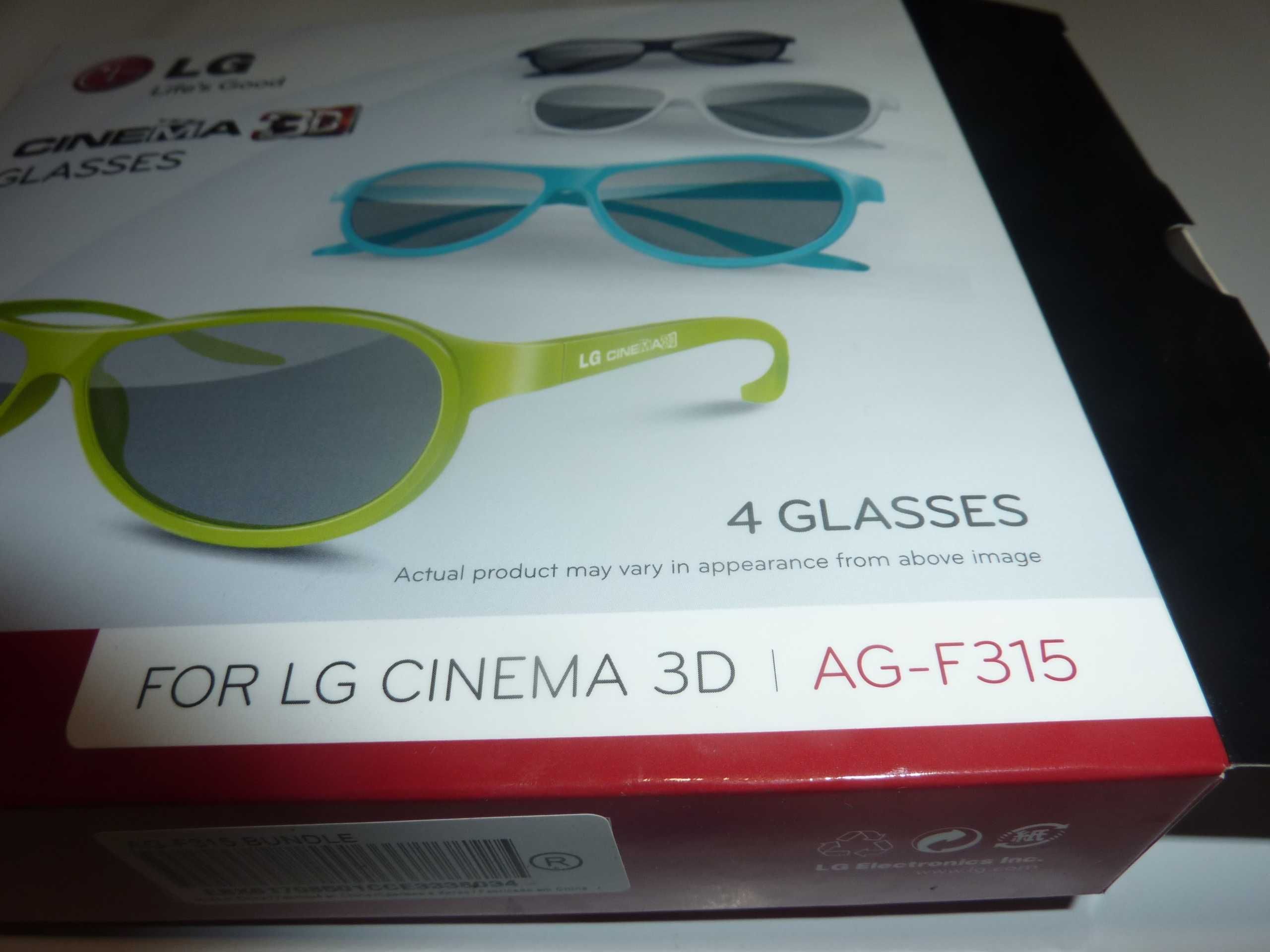 Okulary Cinema 3D  LG   4 szt nowe