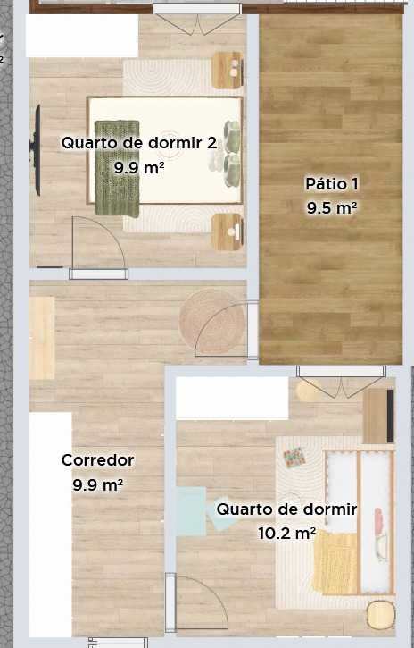 Casa térrea T2 p/ reabilitar com quintal em Penedo Gordo