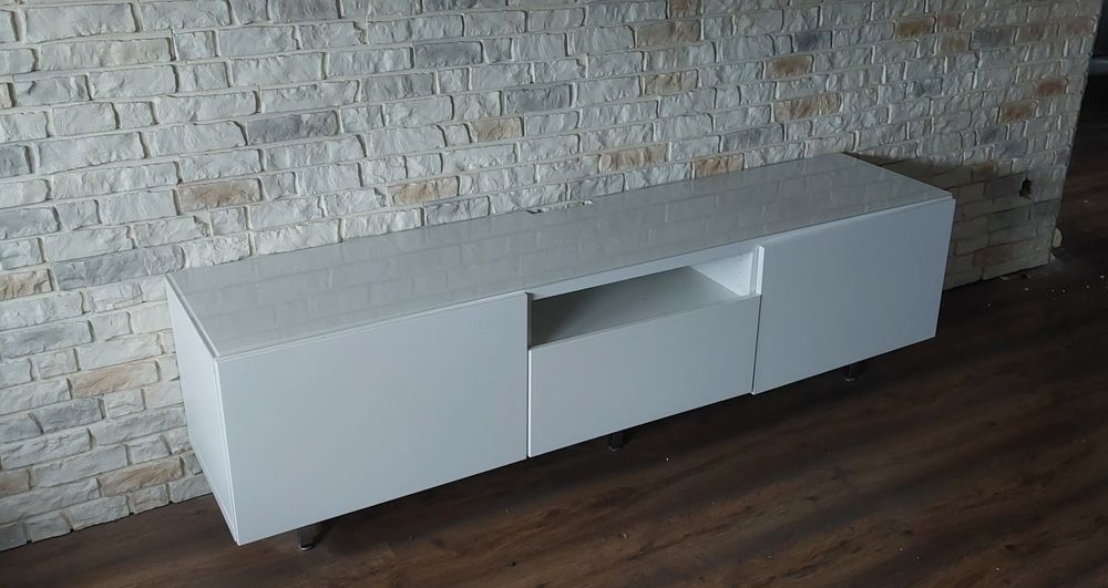 Szafka Pod Telewizor  IKEA BESTA Szafka pod TV, biały/Lappviken 180 cm