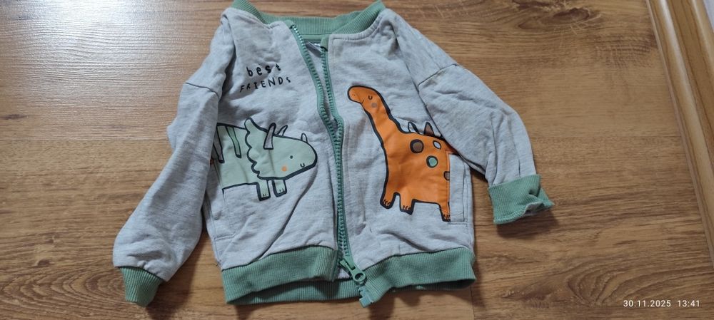 Bluza na suwak niemowlęca dinozaury