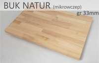 Blat drewniany buk natur gr 33mm - m2 NA WYMIAR!!