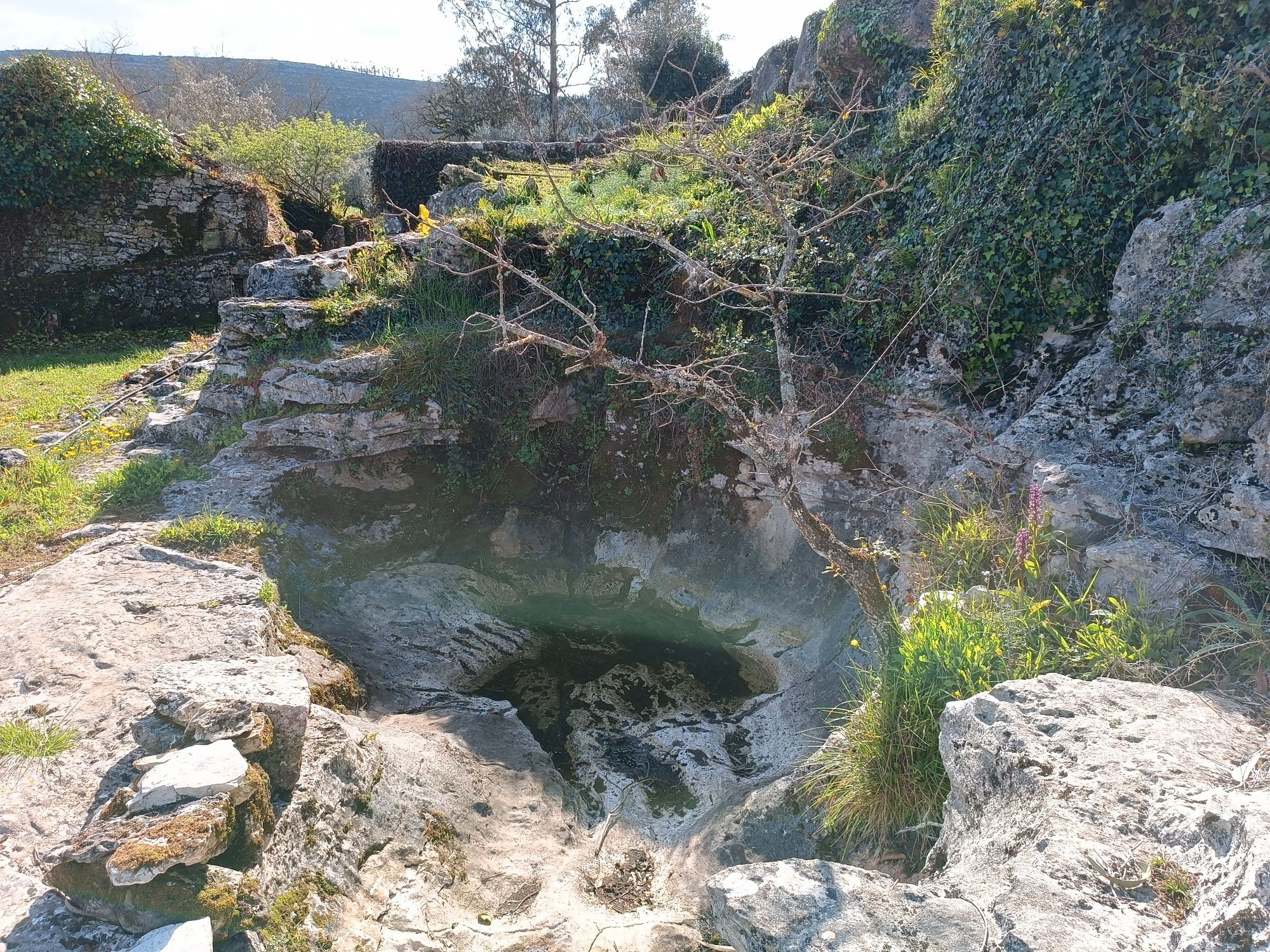 Quintinha com casas antigas em pedra para reconstrução