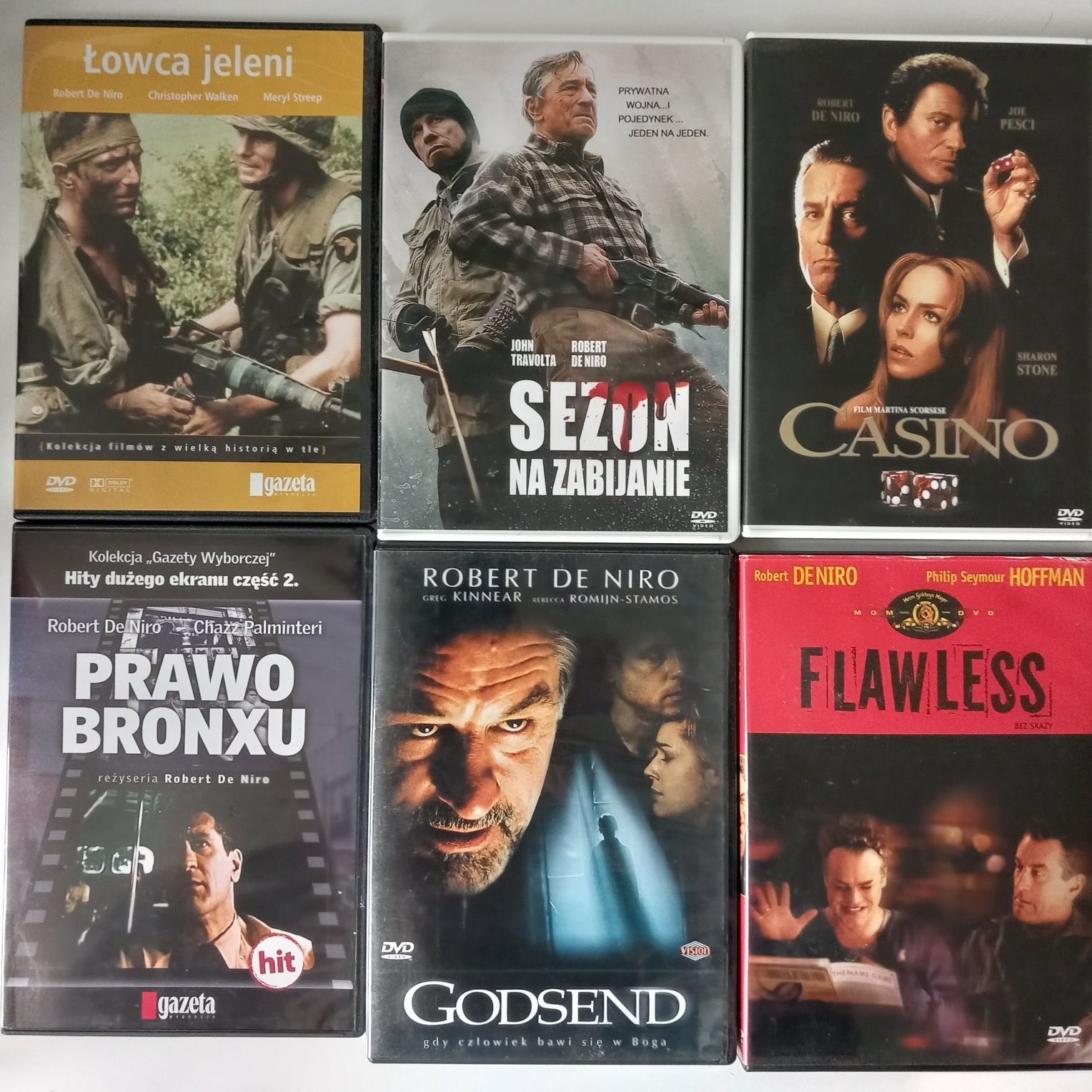 Robert De Niro; zestaw 6 filmów dvd; Prawo Bronxu, Sezon na zabijanie