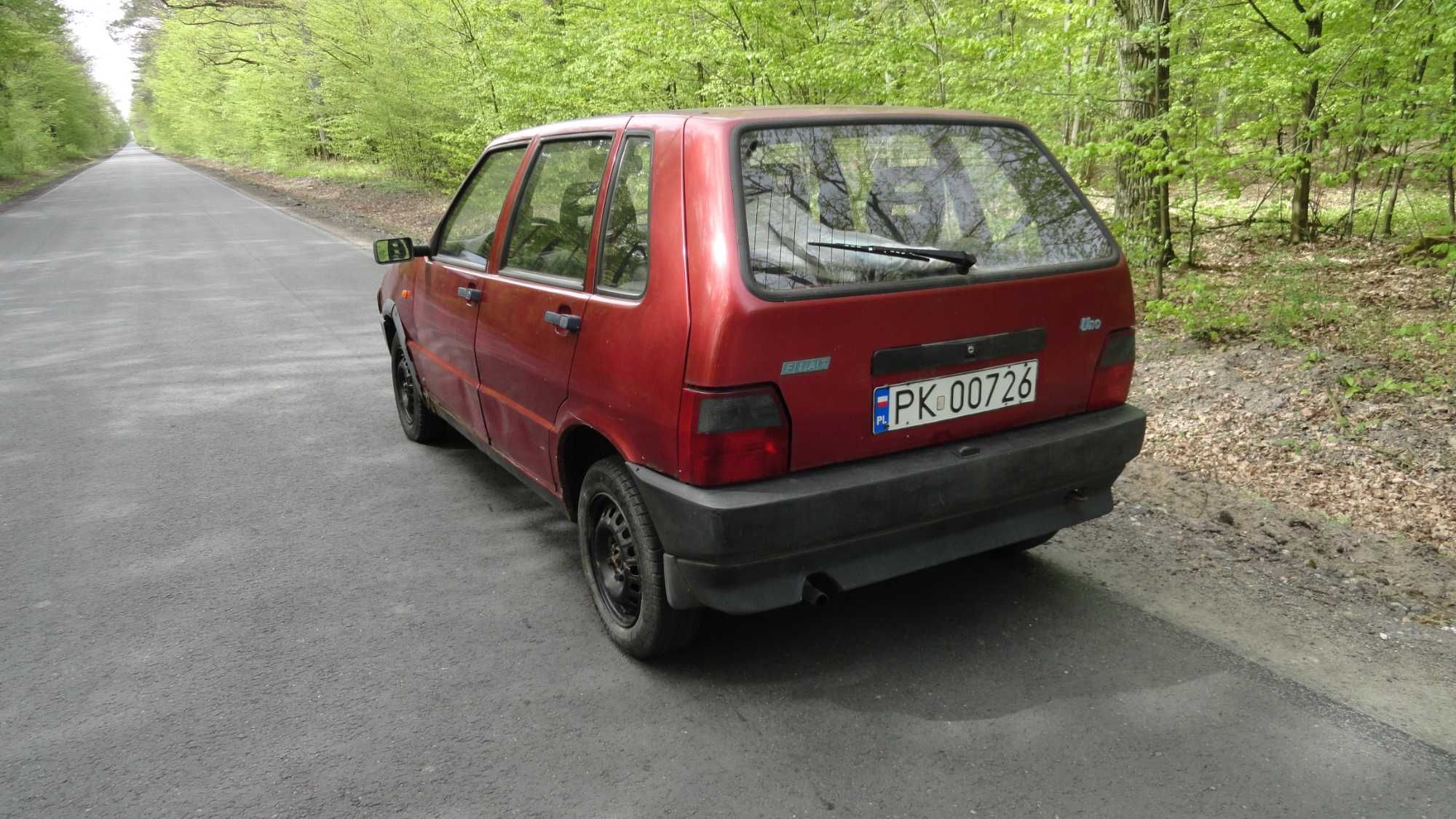 Drzwi prawe tył tylne Fiat Uno kolor 124/B Rosso Barocco