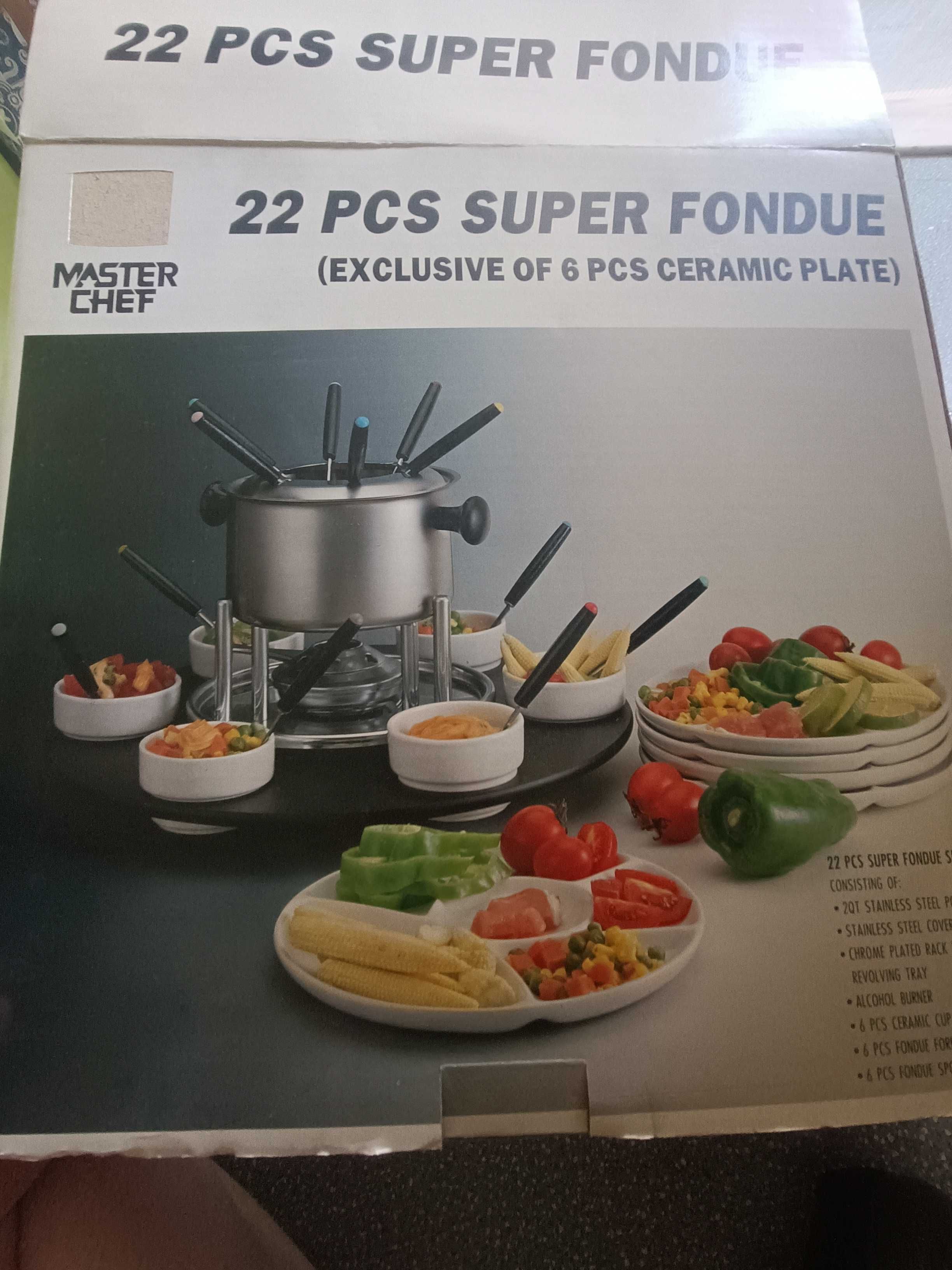 Fondue novo, chocolate, queijo,carne...