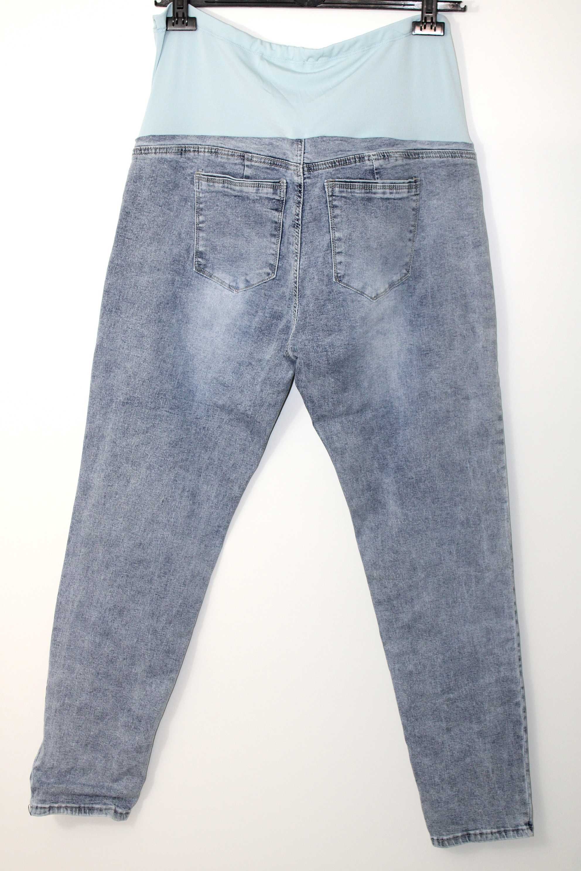 y4 SHEIN Wygodne Niebieskie Spodnie Ciążowe Jeans XXL 44