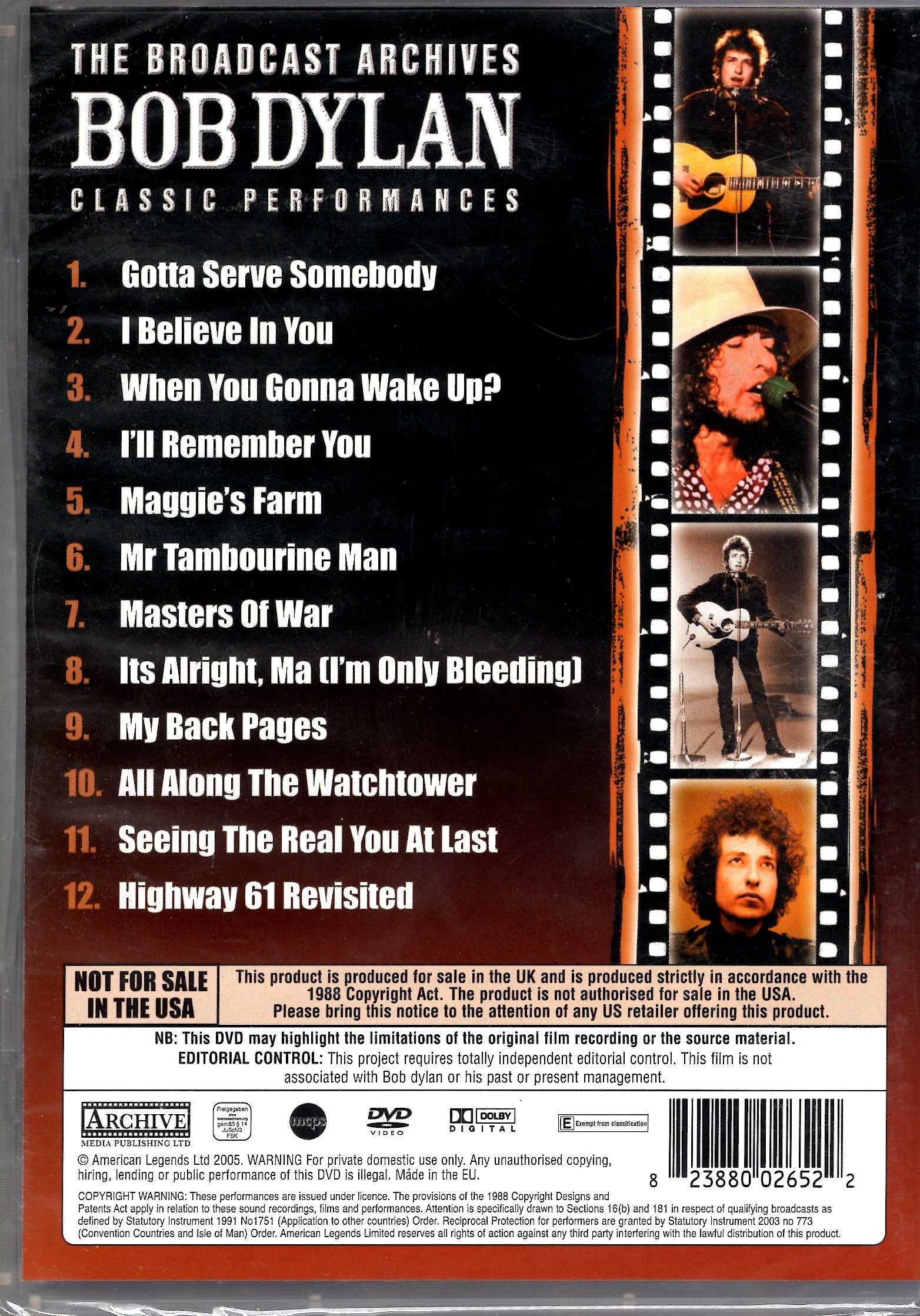 Bob Dylan - Classic Performances. The Broadcast Archives Dvd