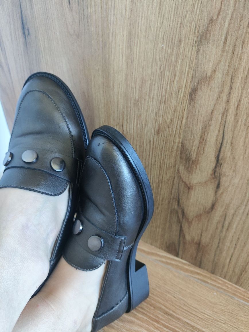 Mokasyny lordsy loafersy wizytowe komunia  półbuty buty damskie