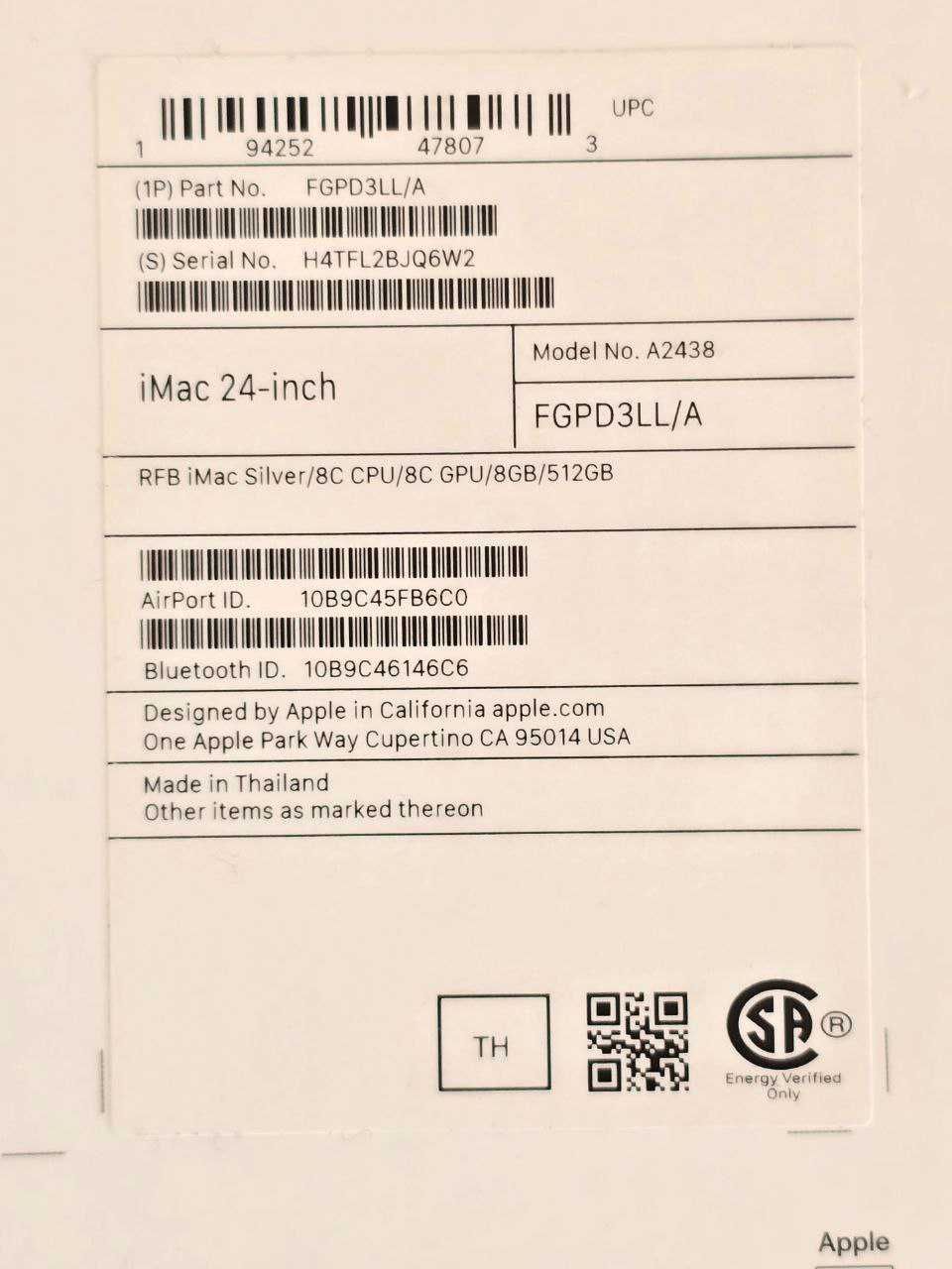 Pudełko dla IMAC A2438