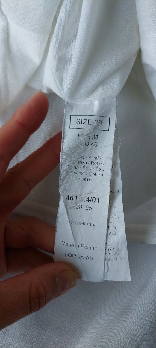Orsay r.38 biała rozkloszowana sukienka plisy zakładki
