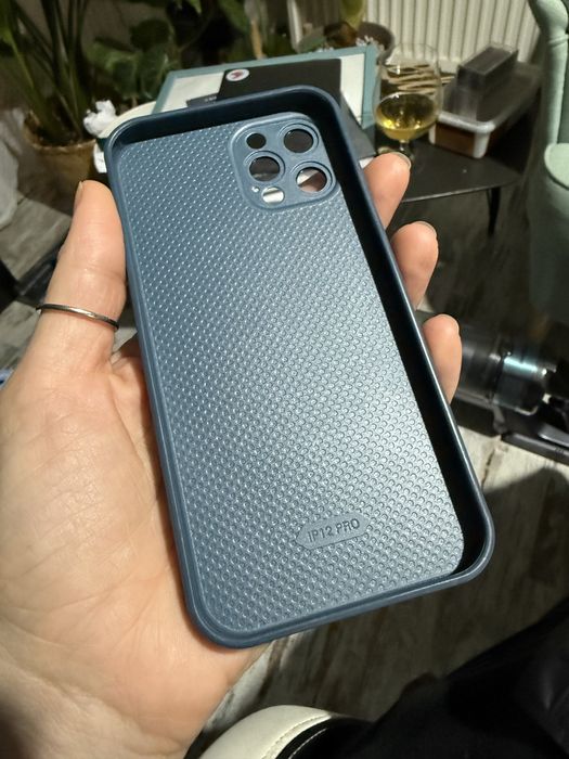 Nowy case iphone 12 pro blue navy szklo silikon